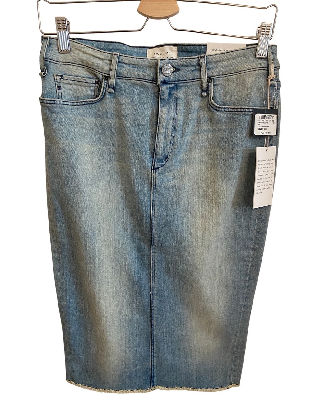 NWT McGuire Denim Light Blue Pencil Denim Skirt Size 10
